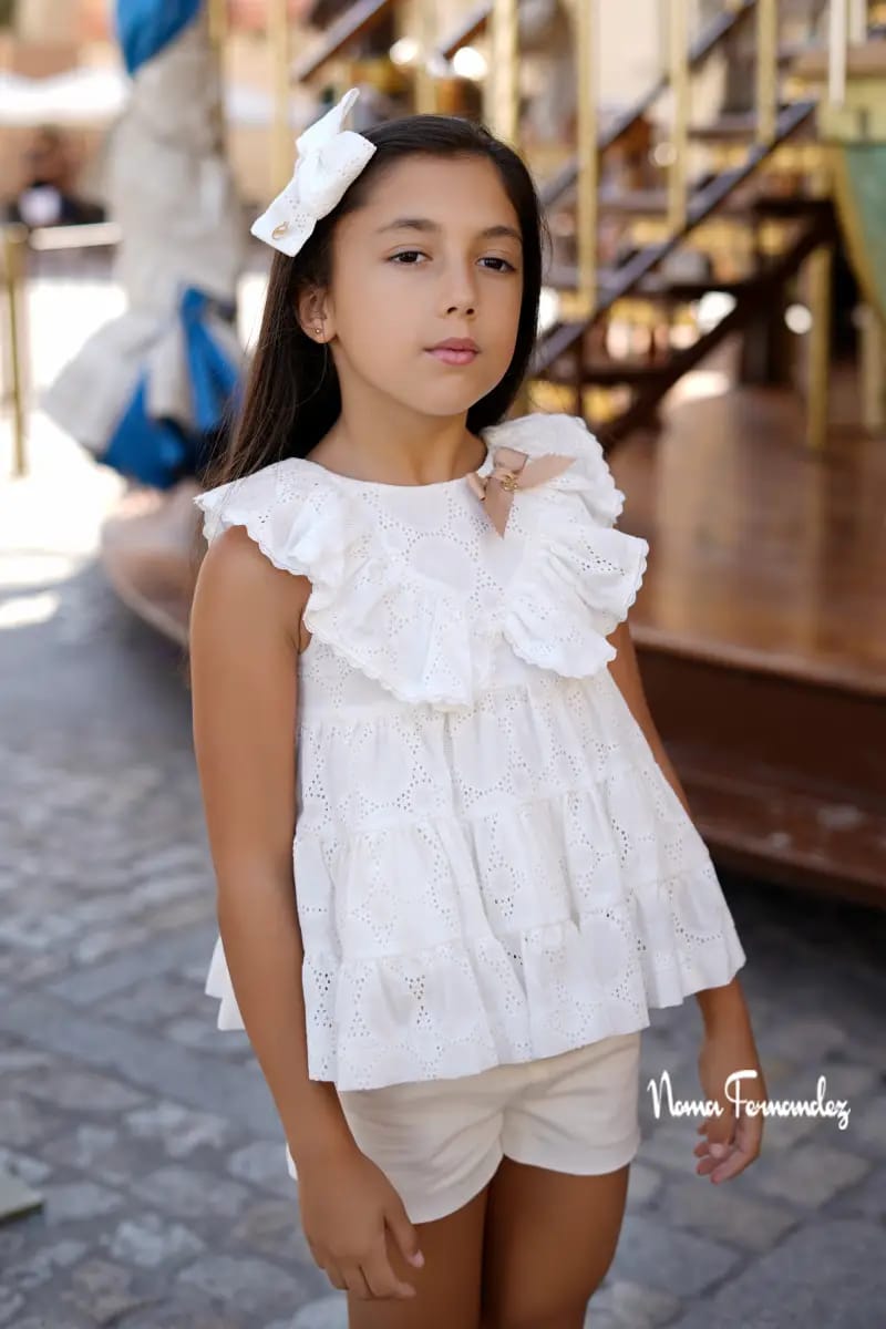 Conjunto blusón chantilly Noma Fernández verano25