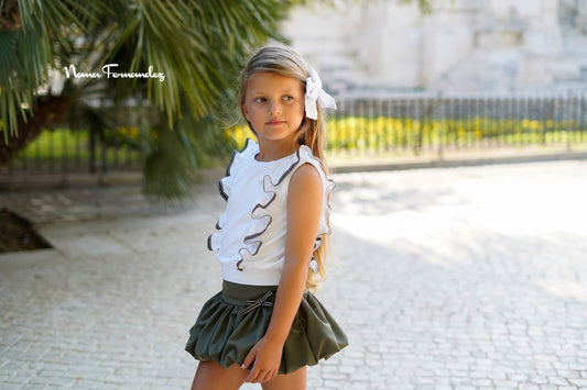 Falda short +camiseta Olivo Noma Fernandez verano26