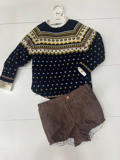 Camisa+bombacho niño castaña La Martinica invierno26