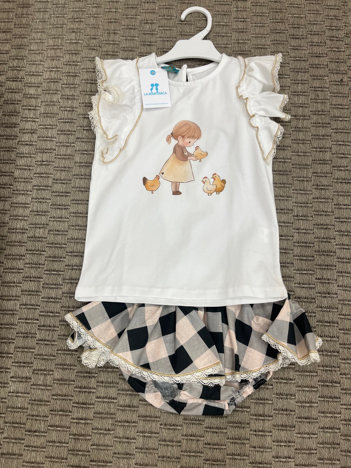 Conjunto vichy camiseta +braga nini martinicas La Martinica verano26