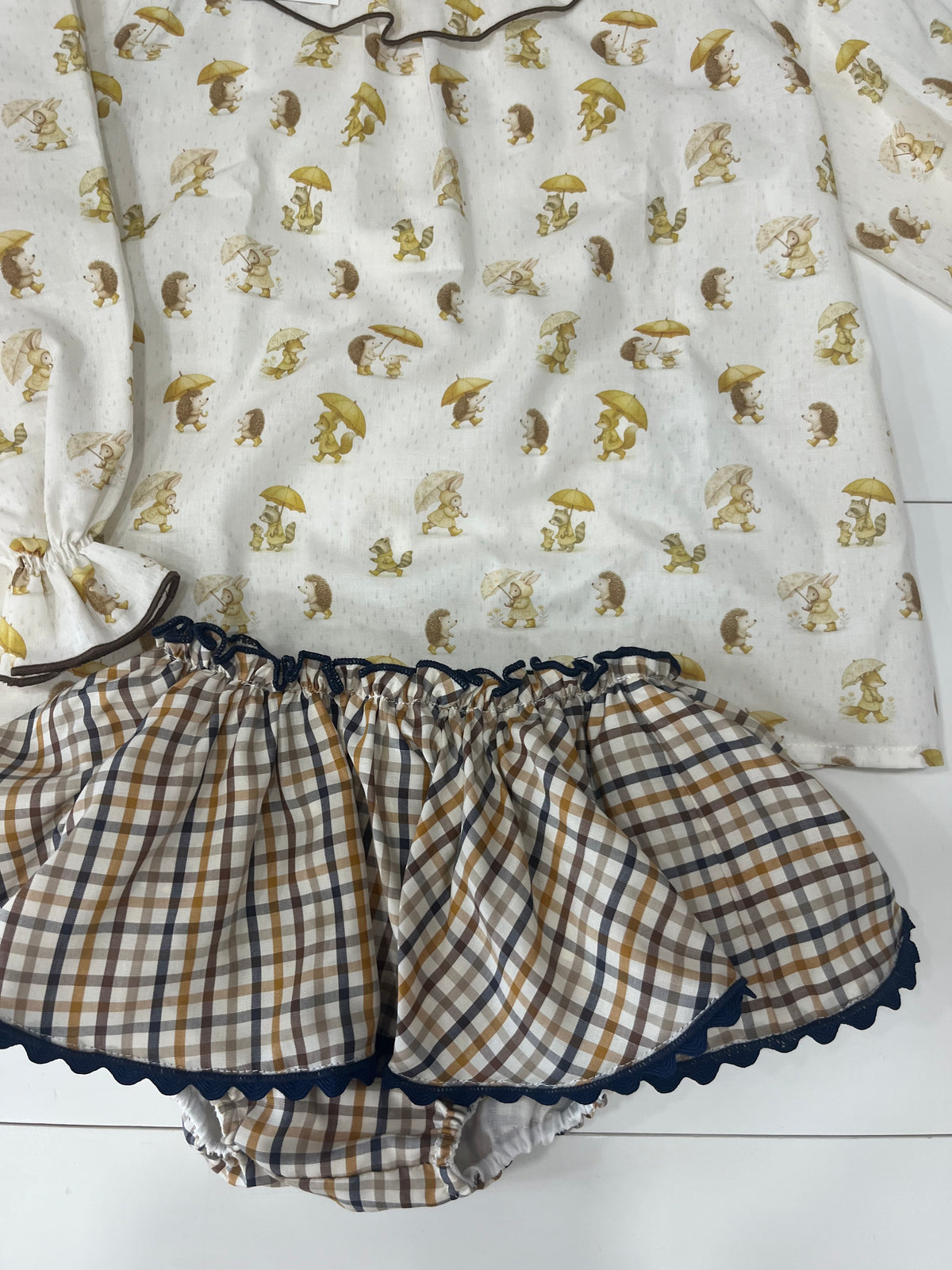 Conjunto de blusa + falda bombacho Castaña La Martinica invierno26