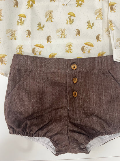 Camisa+bombacho niño castaña La Martinica invierno26