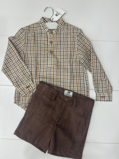 Camisa +pantalones corto niño castaña La Martinica invierno26