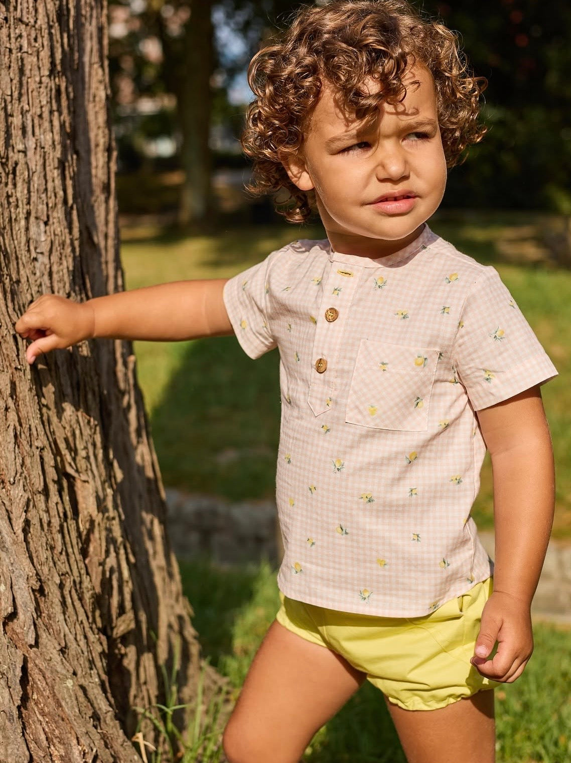 Conjunto niño short +blusa colección limonero La Martinica verano26
