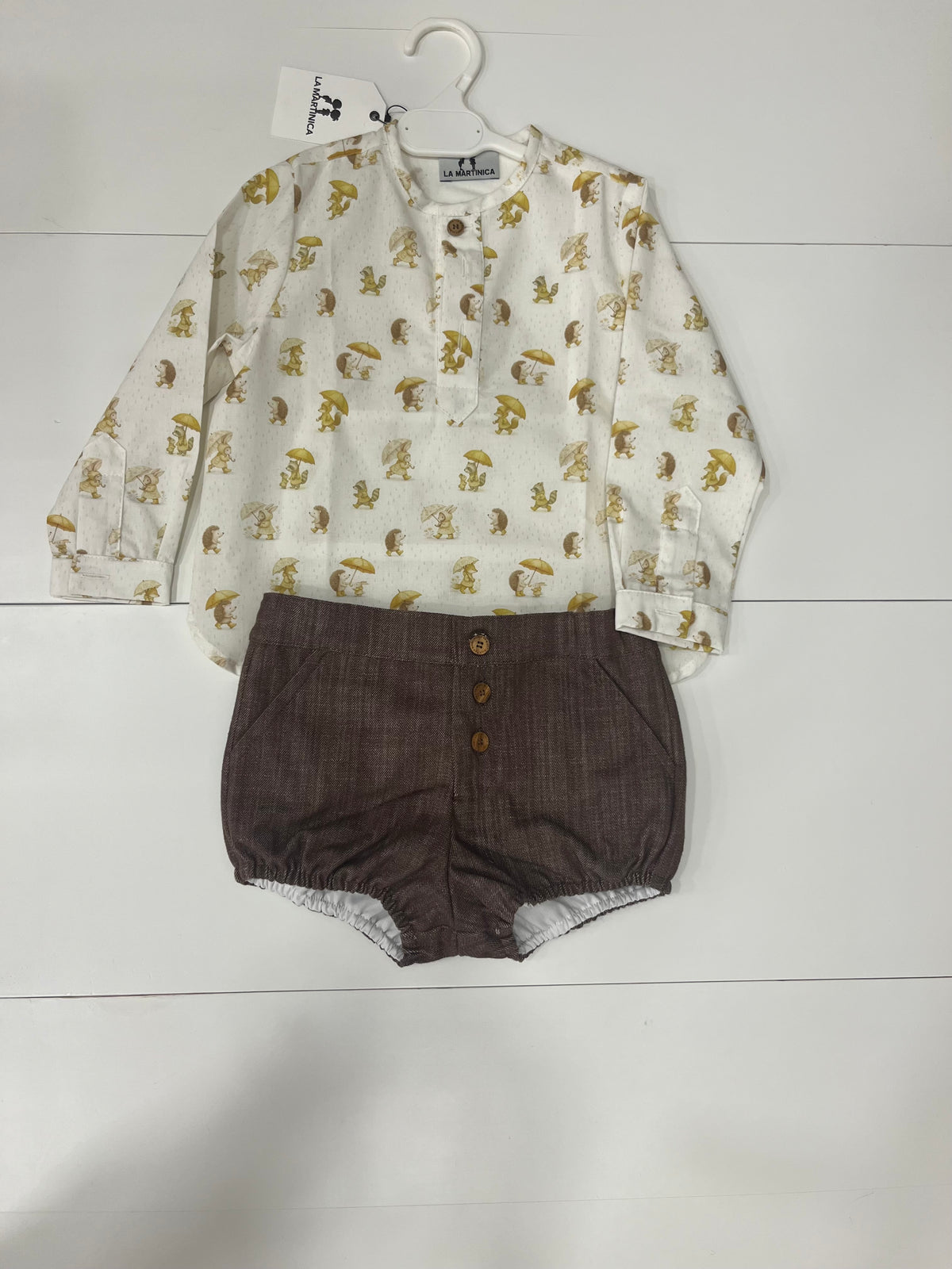 Camisa+bombacho niño castaña La Martinica invierno26