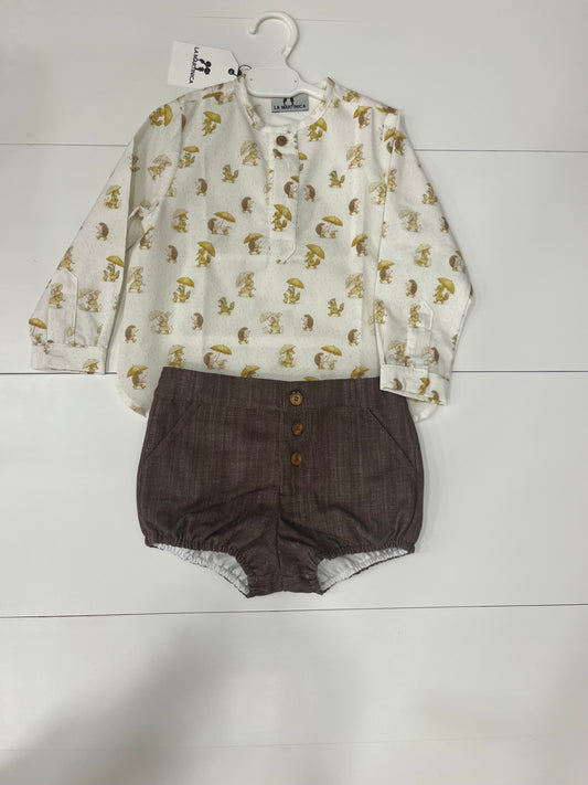 Camisa+bombacho niño castaña La Martinica invierno26