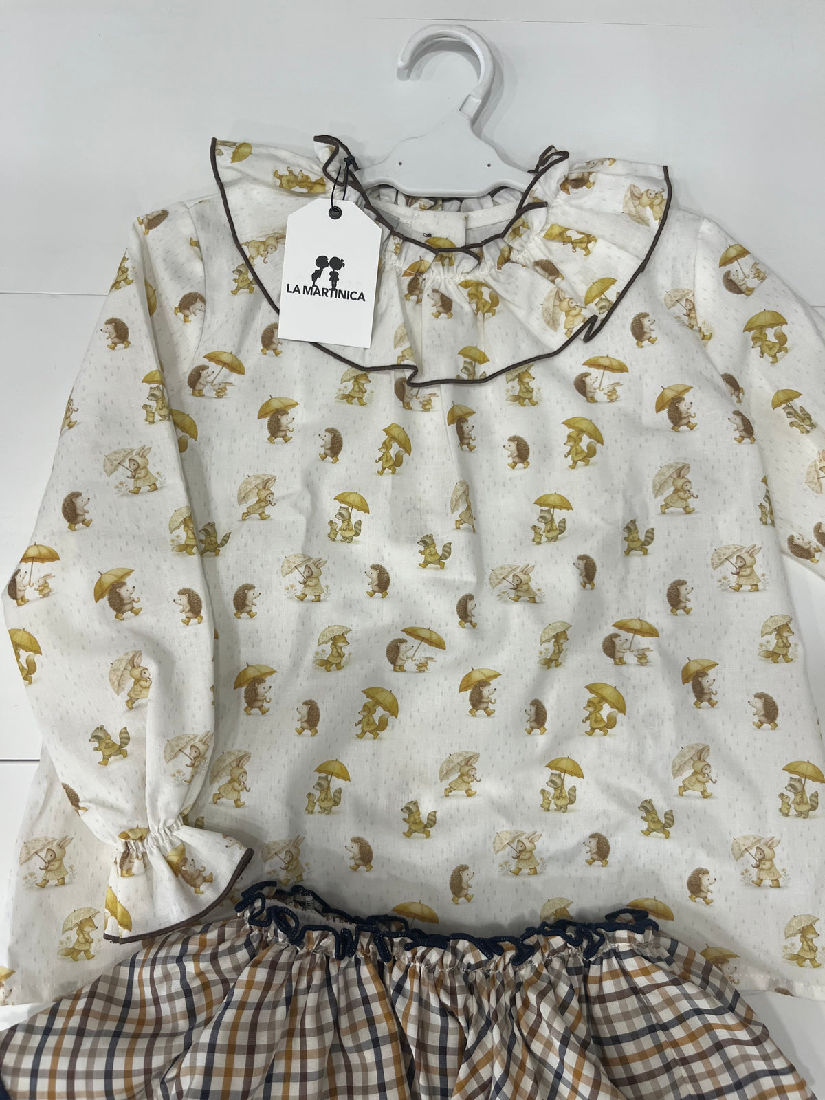 Conjunto de blusa + falda bombacho Castaña La Martinica invierno26