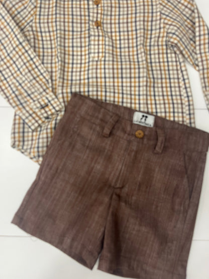Camisa +pantalones corto niño castaña La Martinica invierno26