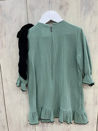 Green bambula semi-sleeved dress Pilar Batanero